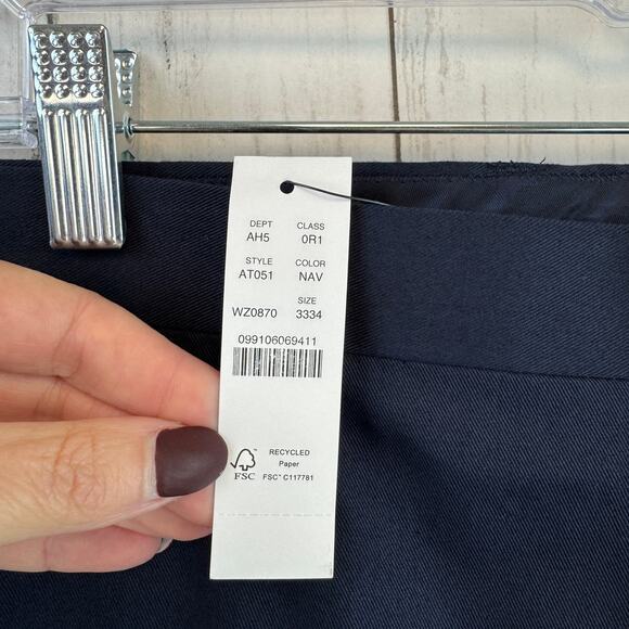 NWT J. Crew Navy Ludlow Slim-fit Suit Pant in Italian Chino AT051 Size 33 x 34 - Picture 5 of 16